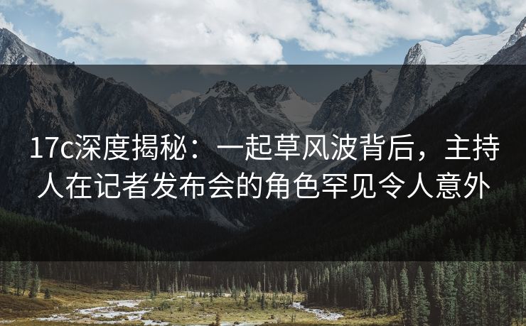 17c深度揭秘：一起草风波背后，主持人在记者发布会的角色罕见令人意外